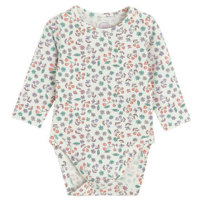 Боди с дълъг ръкав, цвят: Кремав