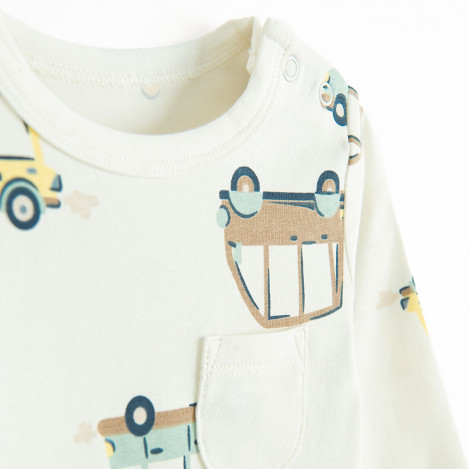 Боди с дълъг ръкав, цвят: Бял