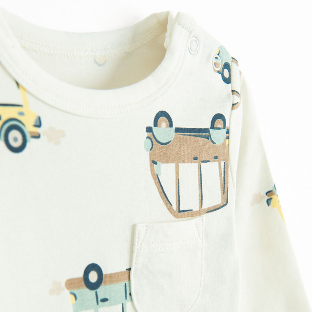 Боди с дълъг ръкав, цвят: Бял