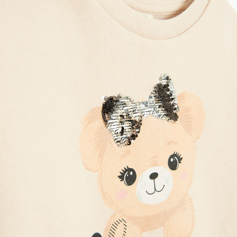 Блуза с дълъг ръкав, цвят: Бежов