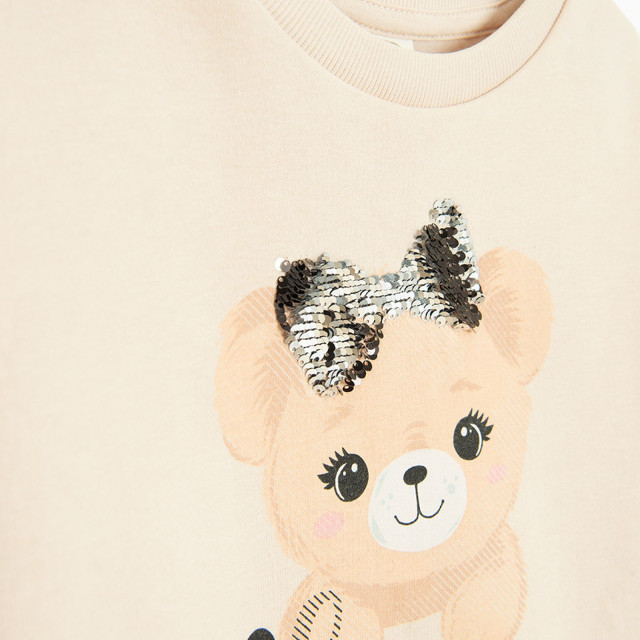 Блуза с дълъг ръкав, цвят: Бежов