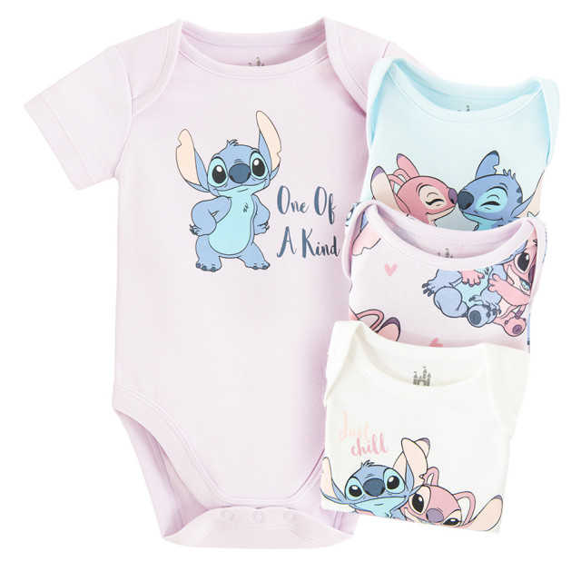 Боди с къс ръкав 4бр. LILO & STITCH, цвят: Микс