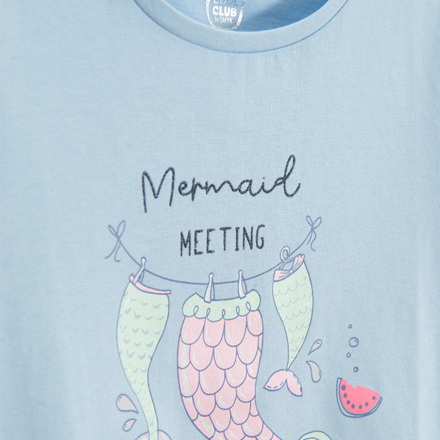 Тениска с къс ръкав, цвят: Син