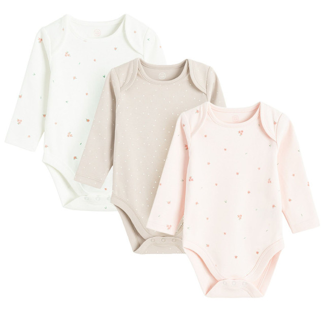 Боди с дълъг ръкав 3бр., цвят: Микс