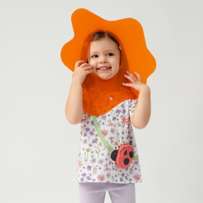 Тениска с къс ръкав, цвят: Кремав