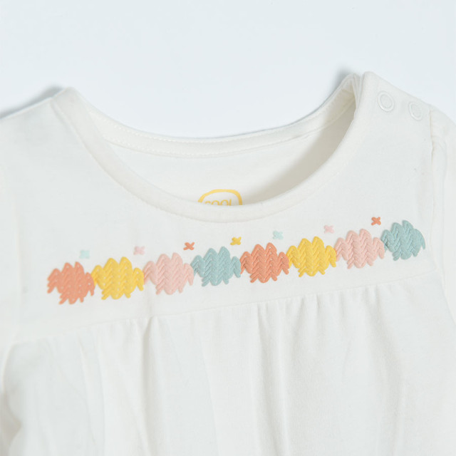 Боди с дълъг ръкав, цвят: Кремав