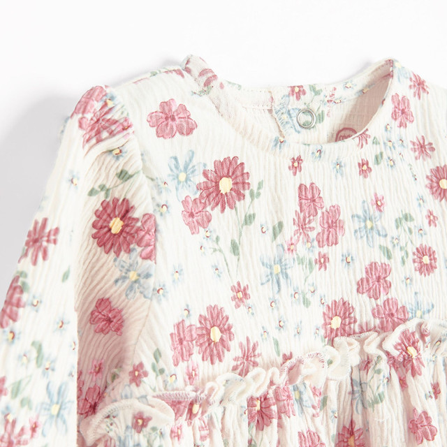 Рокля с дълъг ръкав, цвят: Бежов