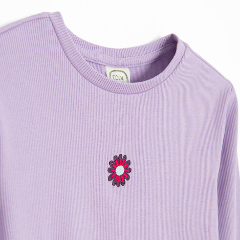 Тениска с дълъг ръкав, цвят: Виолетов