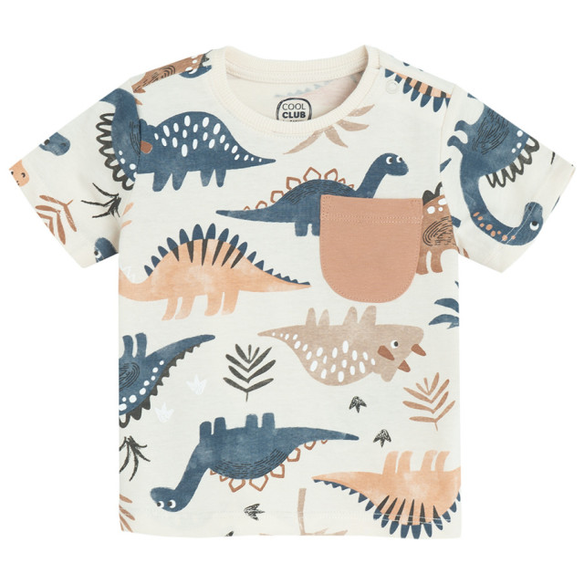 Тениска с къс ръкав, цвят: Бежов