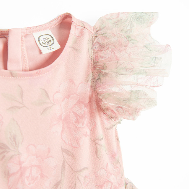 Рокля с къс ръкав, цвят: Бежов