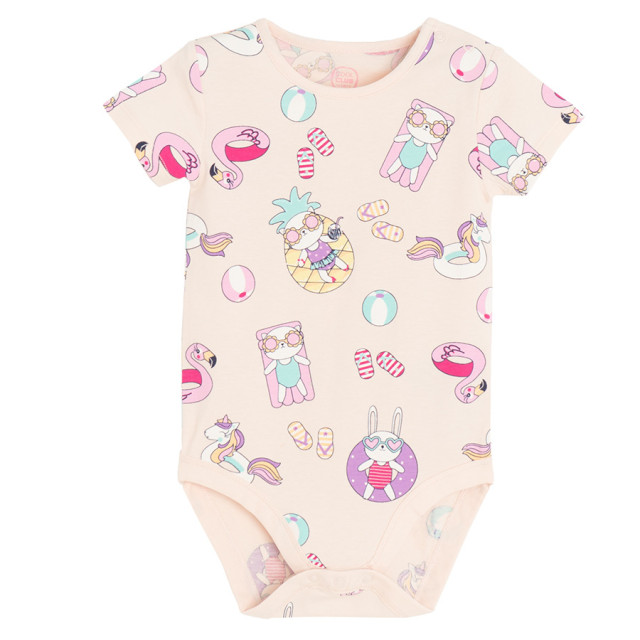 Боди с къс ръкав, цвят: Светло розов