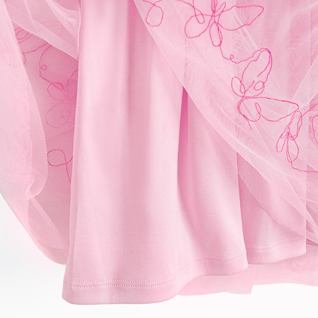 Рокля с къс ръкав, цвят: Розов