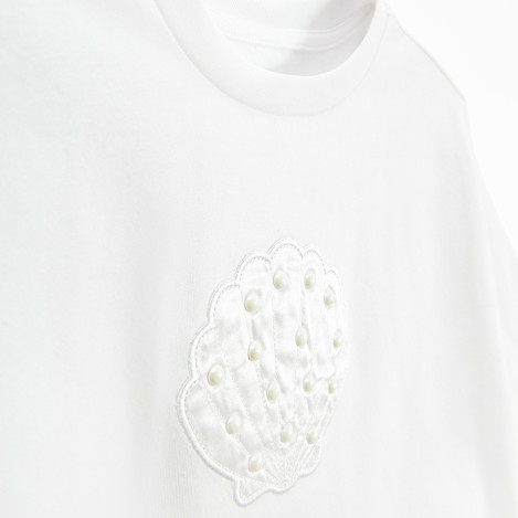 Тениска с къс ръкав, цвят: Бял