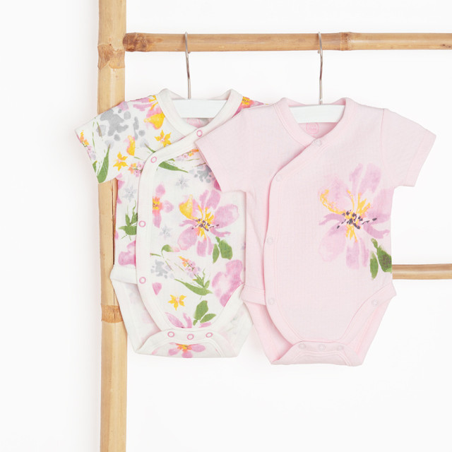 Боди с къс ръкав 2бр., цвят: Микс