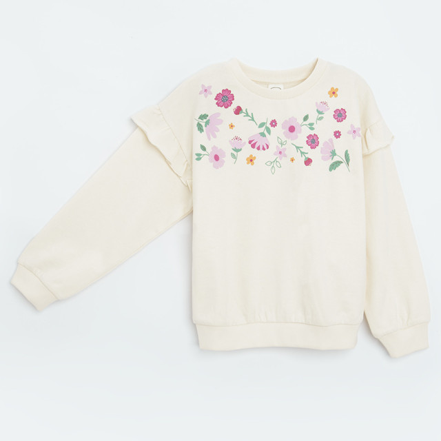 Блуза с дълъг ръкав, цвят: Бял