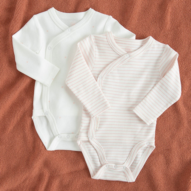 Боди с дълъг ръкав 2бр., цвят: Бял