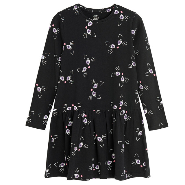 Рокля с дълъг ръкав, цвят: Черен