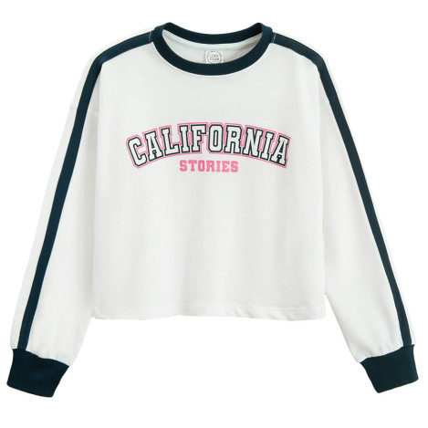 Блуза с дълъг ръкав, цвят: Бял