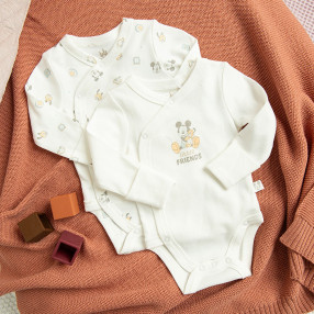 Боди с дълъг ръкав 2бр. MICKEY&FRIENDS, цвят: Бял