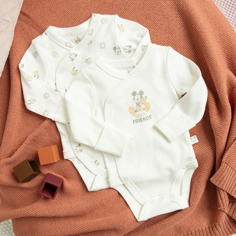 Боди с дълъг ръкав 2бр. MICKEY&FRIENDS, цвят: Бял