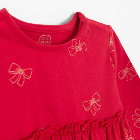 Рокля с дълъг ръкав, цвят: Червен