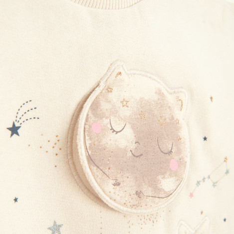 Блуза с дълъг ръкав, цвят: Бежов