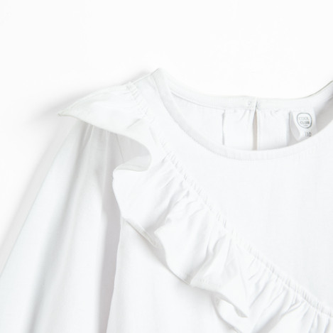 Блуза с дълъг ръкав, цвят: Бял