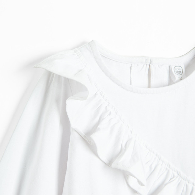 Блуза с дълъг ръкав, цвят: Бял