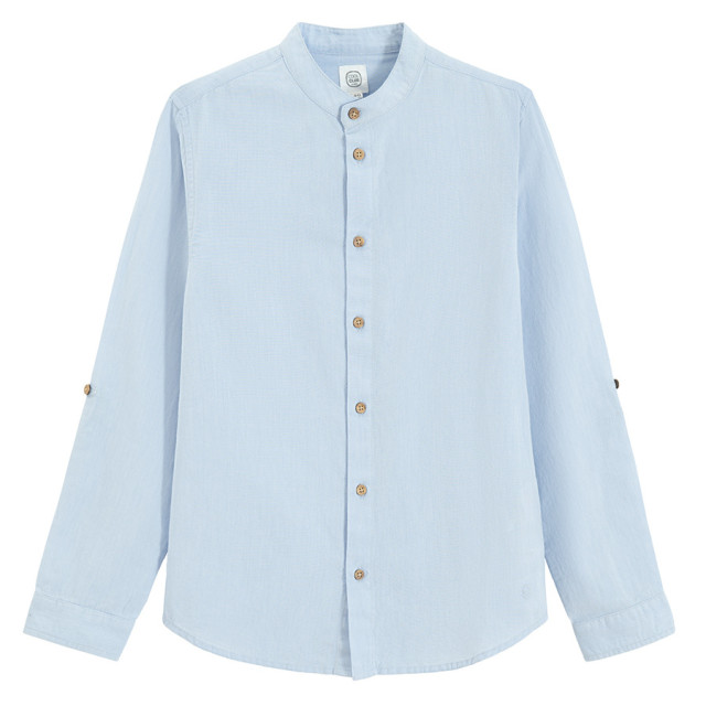 Риза с дълъг ръкав, цвят: Светло син