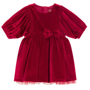 Рокля с къс ръкав, цвят: Червен