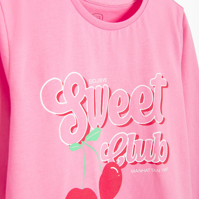 Тениска с дълъг ръкав, цвят: Розов