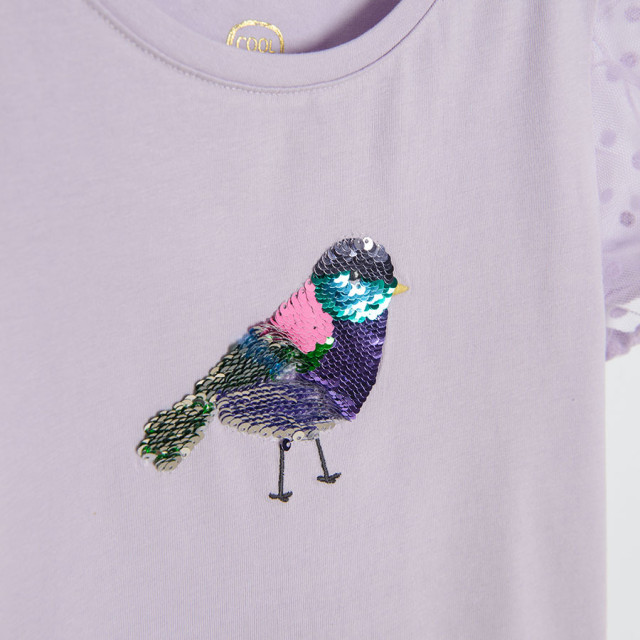 Блуза с къс ръкав, цвят: Виолетов