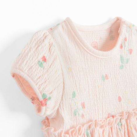 Боди с къс ръкав, цвят: Розов