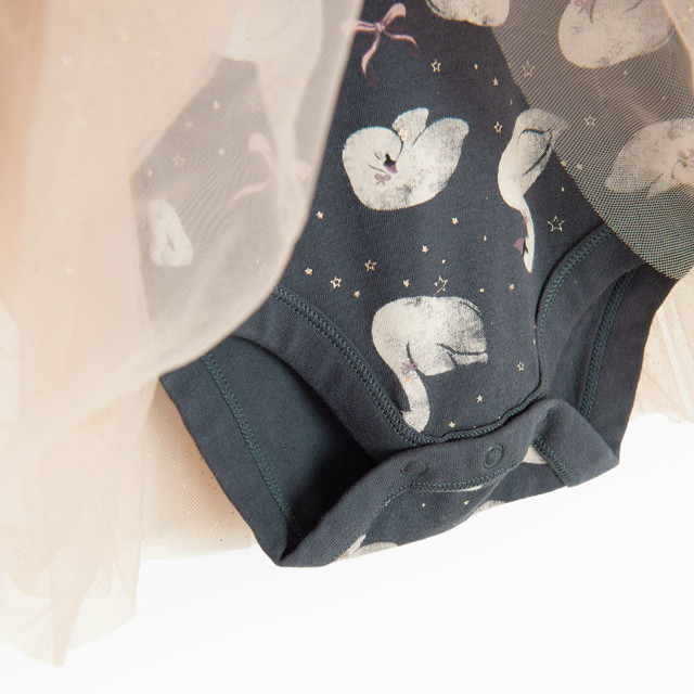 Боди с дълъг ръкав, цвят: Сив