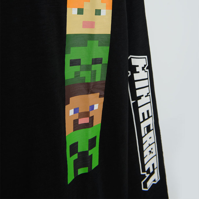 Тениска с дълъг ръкав MINECRAFT, цвят: Черен