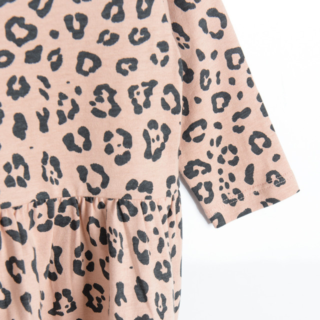 Рокля с дълъг ръкав, цвят: Светло кафяв