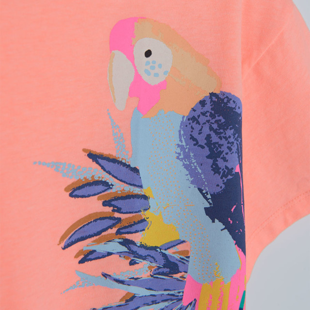 Тениска с къс ръкав, цвят: Флуоресцентен корал