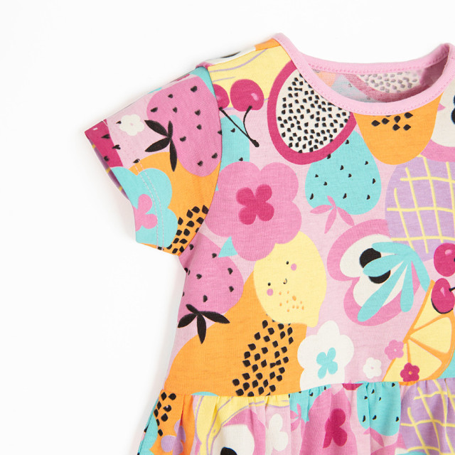 Рокля с къс ръкав, цвят: Розов