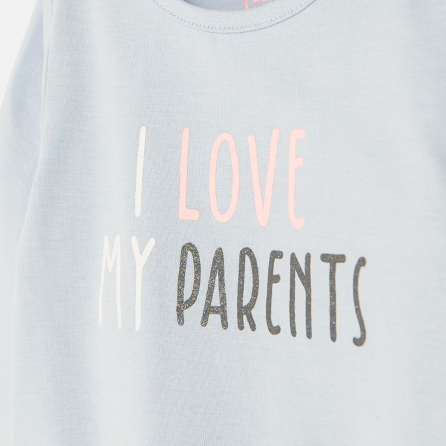 Боди с дълъг ръкав, цвят: Светло син