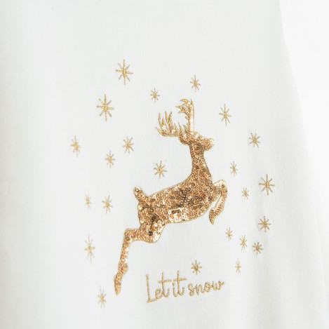 Блуза с дълъг ръкав, цвят: Бял