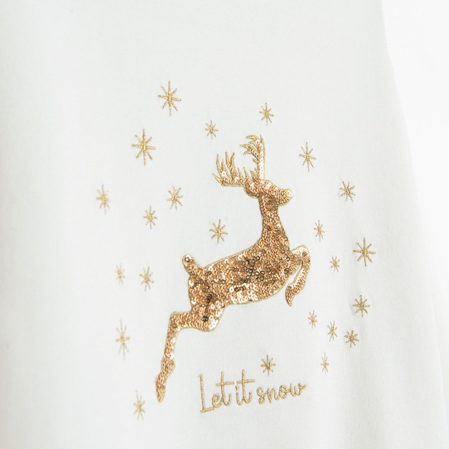 Блуза с дълъг ръкав, цвят: Бял