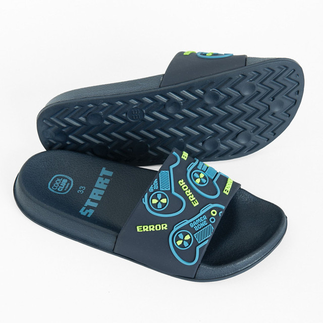 Плажни чехли, цвят: Син