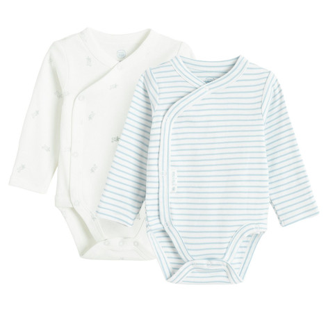 Боди с дълъг ръкав 2бр., цвят: Бял