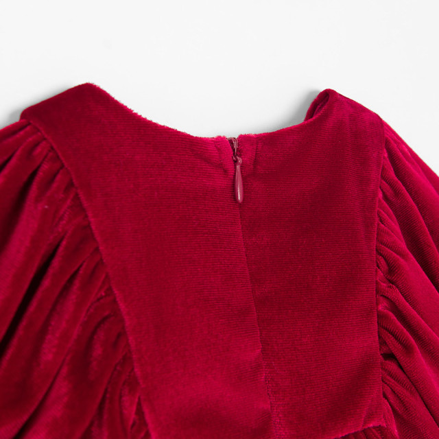 Рокля с къс ръкав, цвят: Червен