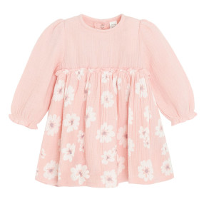 Рокля с дълъг ръкав, цвят: Розов