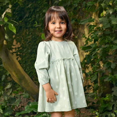 Рокля с дълъг ръкав, цвят: Зелен