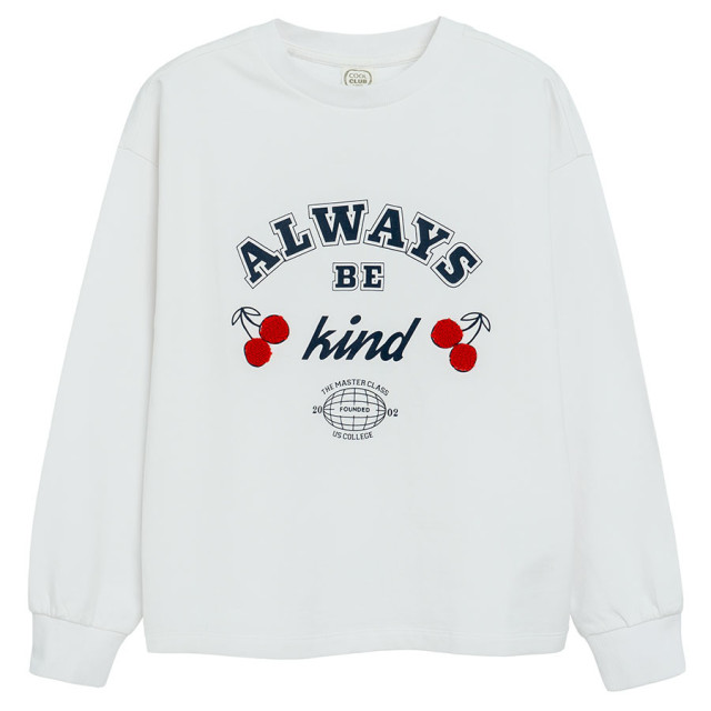 Блуза с дълъг ръкав, цвят: Бял