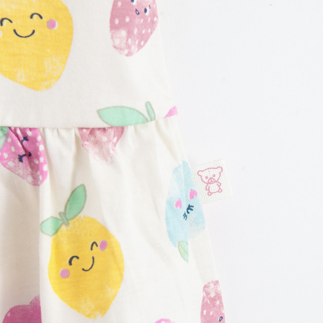 Рокля с къс ръкав, цвят: Кремав