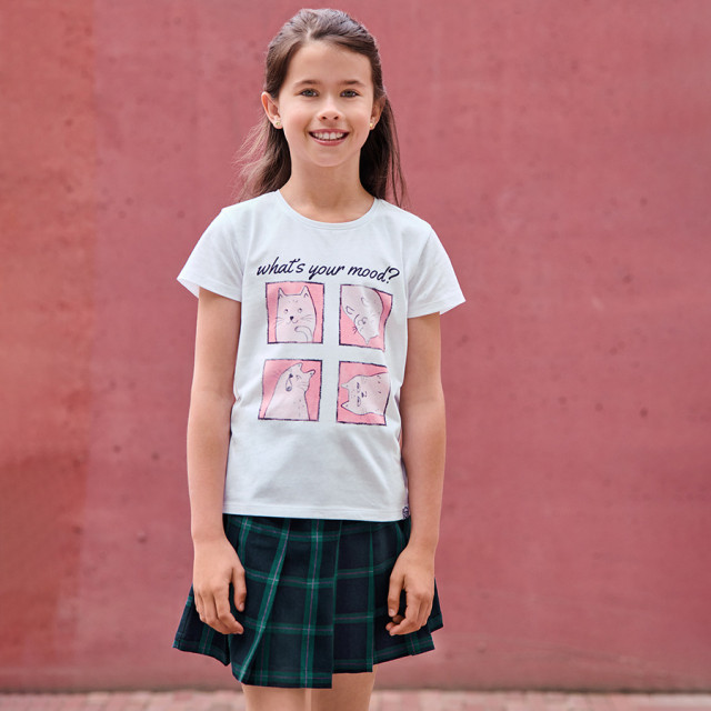 Тениска с къс ръкав, цвят: Бял