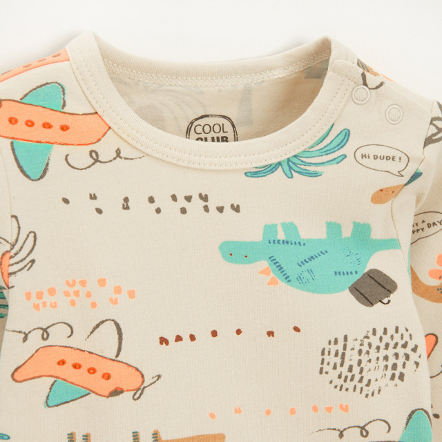 Боди с дълъг ръкав, цвят: Светло бежово